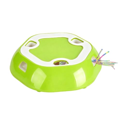 Plumero interactivo peluche con sensor de movimiento y caja de carton para gatos juego de cache 2