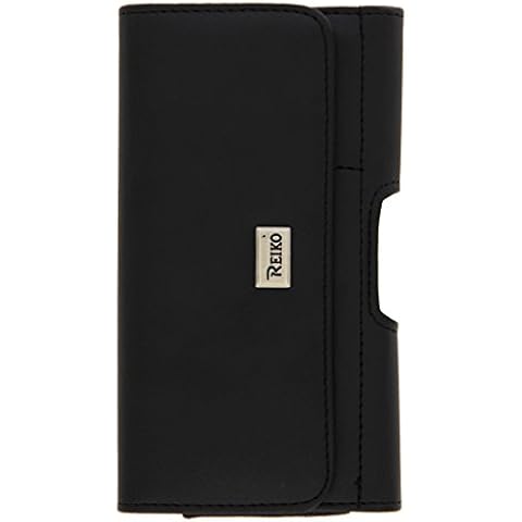 Reiko Black iPhone 6 Horizontal Pouch with Card Holder - Retail Packaging - Black Cover