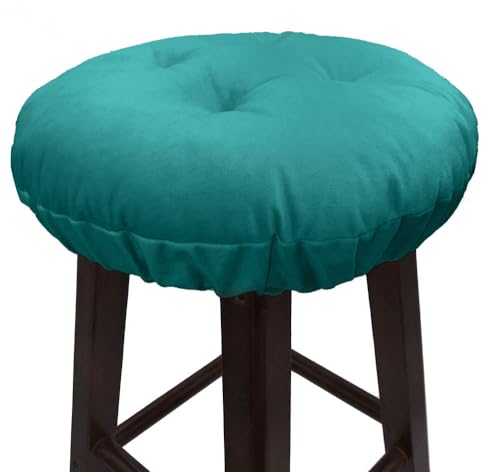 Augld Soft Velvet Padded Round Bar Stool Cushion 13 in Teal