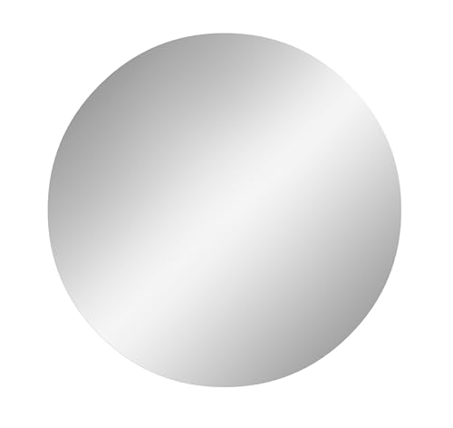 xonox.home Badezimmer Riff runder Spiegelschrank Badspiegelschrank Spiegelschränke fürs Bad Badspiegelschrank rund in Front Spiegelfläche Korpus weiß, ca.70x70x18 cm