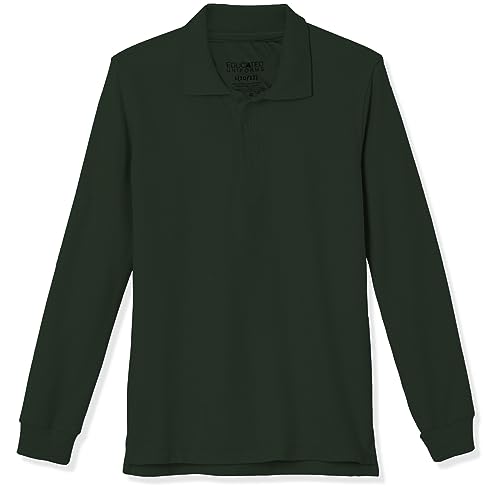 Boys 2T-20 Long Sleeve Pique Polo Uniform Shirt