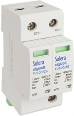 Protecteur de surtension transitoire DC 600V SOLERA FV600/2S pour installation solaire