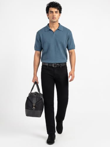 Image of Spykar Men's Ricardo Straight Fit Jeans | Mid Rise | Casual Denim | Non-Stretch Fit | Jeans for Man