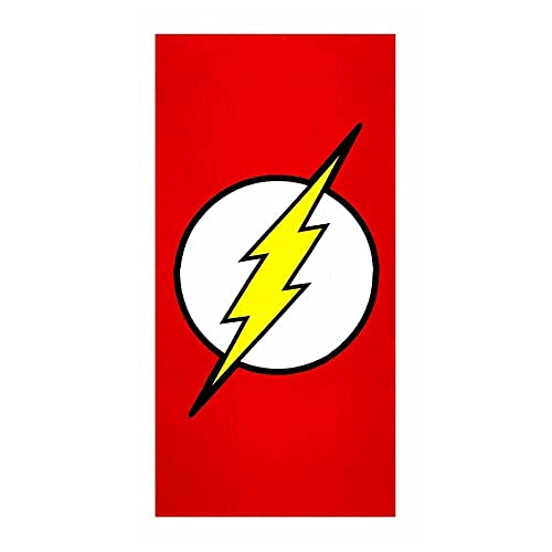 Kids Dc Cotton Beach Towel The Flash Logo 60 X 30 Inches Red Graphic Print Rectangle Single Piece, Medium #TOP27