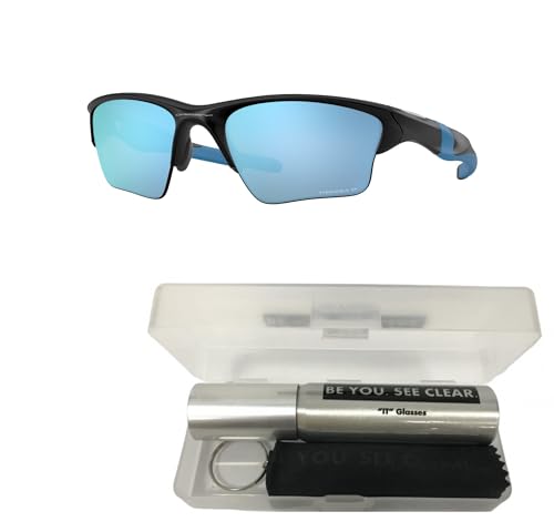 Oakley OO9154 Sunglasses Bundle: OO 9154 915467 Half Jacket 2.0 Xl Matte Black and Eyewear Cleaning Kit2