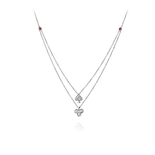 Collier argent et or blanc avec pendentif poker pour vos soirées