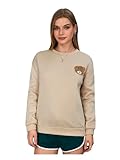 SweatyRocks Women's Cute Bear Sweatshirts Long Sleeve Crewneck Casual Pullover Tops Apricot Large