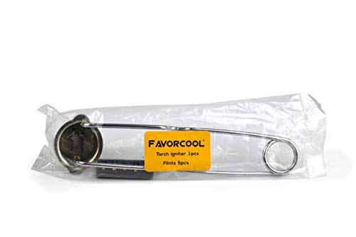 Favorcool Single Flint Spark Strike Lighter With Free 5 Flint Replacements,Igniter For Welding Brazing And Soldering Survival Tool Outdoor Sports Kit, Camping & Cooking Fire Starter (1 Pack) #TOP4