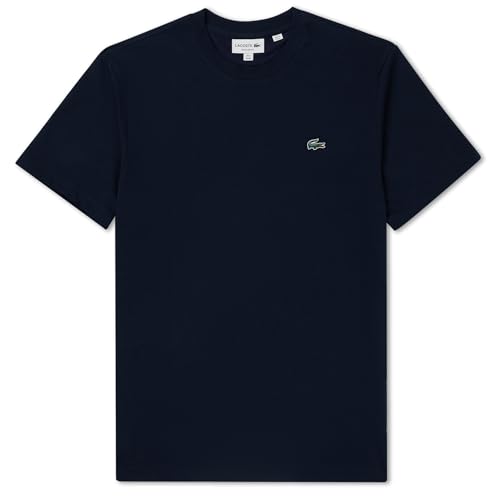 Lacoste Men's Regular Fit Lightweight Cotton Jersey T-Shirt, Navy Blue, Small
