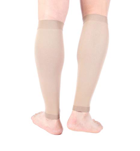 Image of Premium Calf Compression Sleeve 1 Pair 20-30mmHg Strong Calf Support Graduated Pressure for Sports Running Muscle Recovery Shin Splints Varicose Veins Doc Miller (Tan Skin, X-Large) | Graduated Support for Running, Shin Splints, Calf Strain, Knee High, Small to 6XL Plus Size