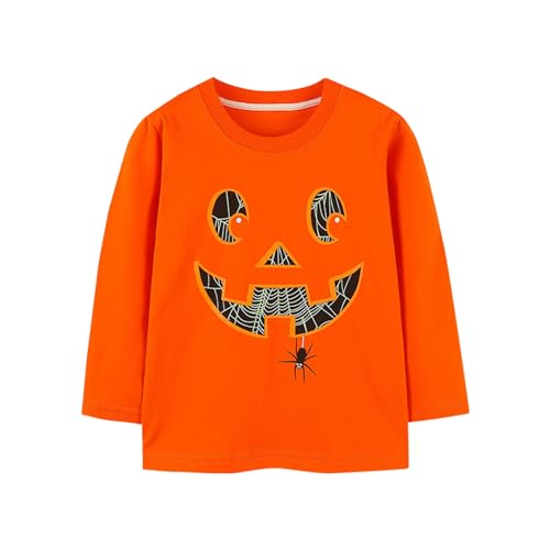 Kitty 2024 New Clothes Toddler Boys and Girls Sweater Autumn/Winter Pumpkin Print Long Sleeve Round Neck Top Party
