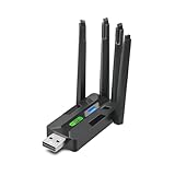 AX900 WiFi 6 USB Adapter with Bluetooth 5.4 WiFi Adapter for PC Desktop & Laptop, Dual-Band Wireless Card, 4 Antennas, Driver-Free, Windows 11/10/8/7 Compatible (802.11AX) (1) (B) (2) (3)
