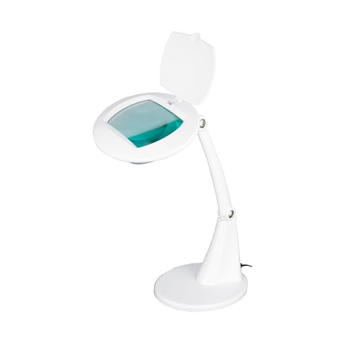 Multirex Lampe loupe LED Confort 3 dioptries, lentille Verre 125 x 78 mm, 56 LED 6500 K, Bras articulé 32 cm, de Bureau pour Lecture Couture Broderie...