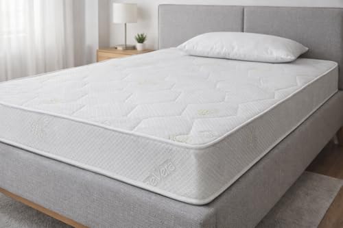 Materasso in MEMORY FOAM Singolo Ortopedico 110x200 altezza 16 cm rivestimento in aloe vera, altamente traspirante, anallergico e adatto a qualsiasi tipo di utilizzo. (H16, 110 x 200)