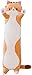 LUOWAN Poupée De Chats en Peluche Mignon, Peluche Douce Chat Chaton Oreiller Poupée Jouet, Cadeau De Coussin Coussin De Couchage Chat Long pour Petite Amie d'enfants 90cm/Orange