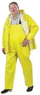 76034-SM Small, Yellow Webtex .6500 mm PVC and Non-Woven Polyester Rain Jacket with Storm Flap Front Zipper Closure and Attached Hood (1/EA)