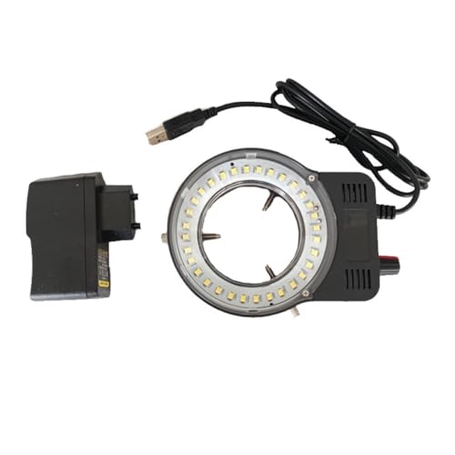Microscope 110V-240V 32 LED USB Output Adjustable Ring Light Lamp for Video Stereo Microscope(with Adapter Black)