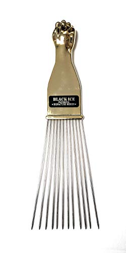 Peine pick largo con mango dorado miniatura 4