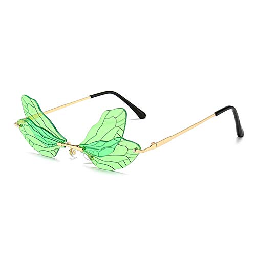 Image of ENTHYI Dragonfly Wing Shape Sunglasses for Women /Men Frameless Irregular Glasses Shades Party Sun Glasses