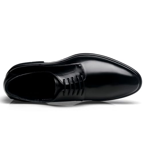 Men's Oxford Dress Shoes Genuine PU Leather Lace Up Business Casual Shoes Round Toe Comfortable Work Shoes Slip Resistant Block Heel2
