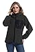 Mnking Damen Fleecejacke mit Kapuze Dicke Warme Polar Fleece Jacke Winter Full Zip Hoodie Winddicht Winterjacke für Outdoor Laufen Wandern Ski FS5563W-Grey-S
