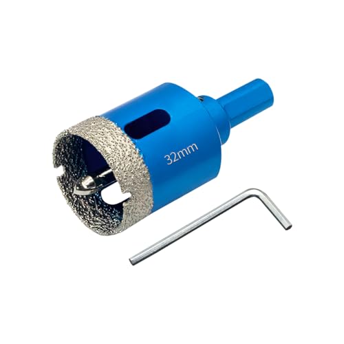 Teronbeta Broca Diamante 32mm con Guía de Centrado, Profesional Sierra Perforadoras de Diamante para Azulejos, Porcelana, Vidrio, Mármol y Cerámica