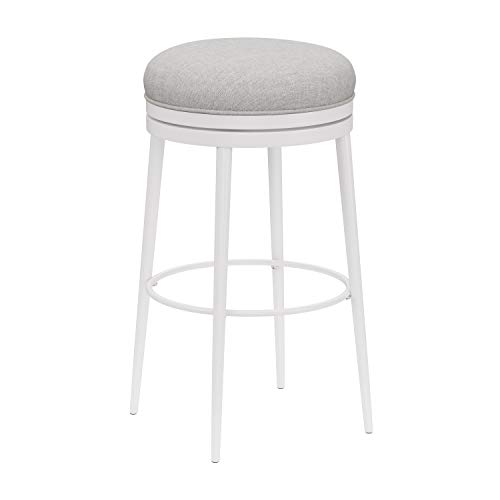 Hillsdale Aubrie Swivel Backless Counter Height Stool, Off White - Image 2