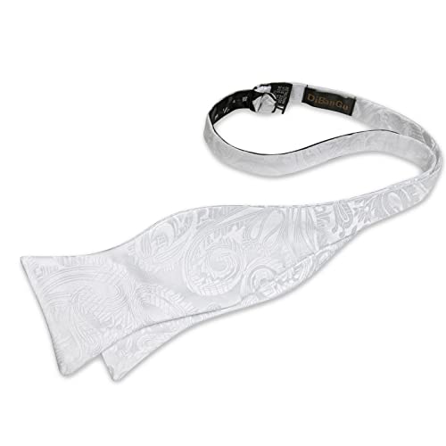 Image of DiBanGu Mens Silk Self Bow Tie Set 4PCS for Tuxedo Wedding