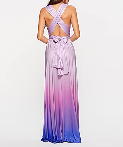 Image of Sexyshine Women's Backless Gown Dress Convertible Multi-Way Wrap Halter Cocktail Dress Bandage Bridesmaid Long Dresses