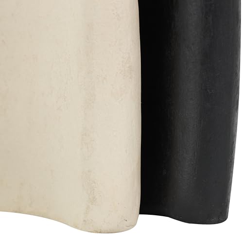 Set de 2 estatuas decorativas de papel maché crema y negro miniatura 2