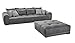 Big Sofa XXL B306/T134/H86 cm, bequeme Lounge Couch mit hochwertiger Federkernpolsterung, viele Kissen, Liegefläche 120 cm x 240 cm, angenehmer Mikrofaserstoff-Bezug in Grau / 15114