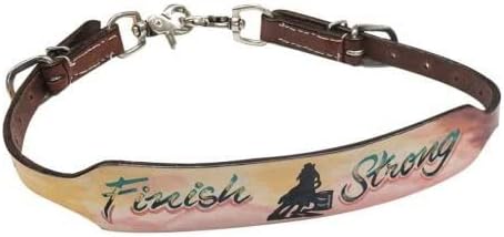 Showman Painted Finish Strong Leather Wither Strap w/Barrel Racer Design