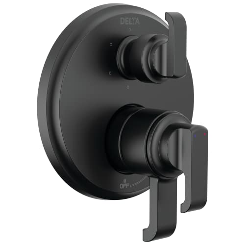 DELTA Faucet Tetra 17 Series Matte Black 6-Setting Integrated Diverter Valve Trim Kit, Black Diverter Valve Trim Kit, Shower Trim Kit, Matte Black T27989-BL (Valve Not Included)