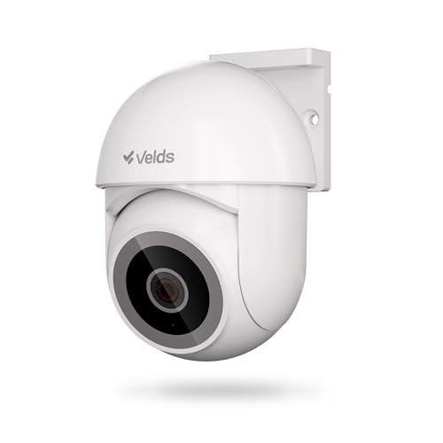 Câmera Inteligente Externa 360° Velds, Wi-Fi, 2K, Visão Noturna Colorida, IP65, Detecção de Corpo Humano, Rastreamento de Movimento, Áudio Bidirecional, Armazenamento Local até 256GB, Branco