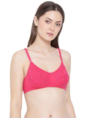 Image of Softline Women's Cotton Rich Wire-Free Full Coverage Bra Combo | Non-Padded | Fancy Lace Design | Pack of 2