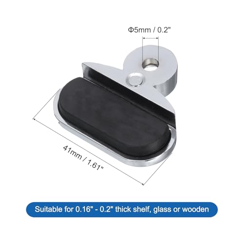 Miroir de salle de bain clips muraux flottants alliage zinc uxcell x4 - 3