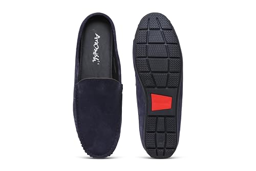 Image of ARAMISH Suede Half Loafers for Men | Men's Open Loafer Shoes