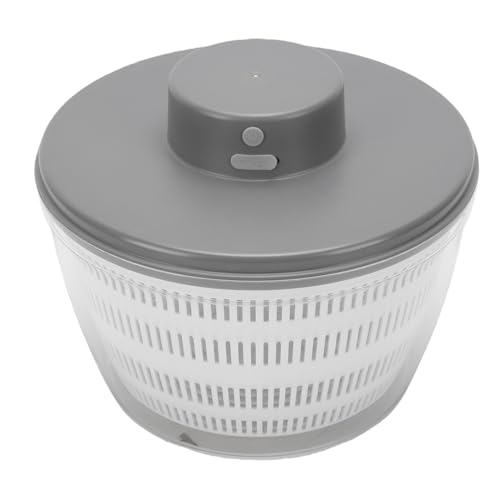 SUNGOOYUE Spinner de Ensalada USB, Lavadora de Frutas Eléctrica de 4L, Secador Automático de Verduras con de Drenaje, Recargable, 1200Mah, Compacto para Cocina, Preparación de Hierbas y Lechuga (GREY)