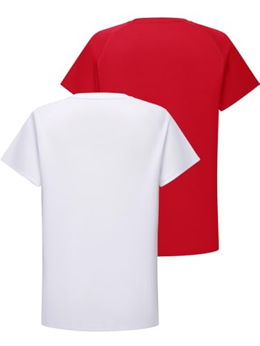 Image of DEVOROPA Youth Boys Compression Shirt Long /Short Sleeve Football Baseball Undershirt Quick Dry Kids Sports Baselayer Crewneck