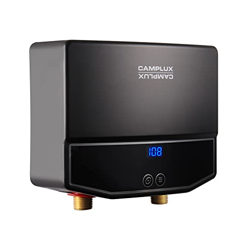 Camplux 120V Tankless Water Heater, Point of Use Instant Hot Water Heater, 3.5KW (TE04B) Hot Water Heater for Sink with Self Modulating Technology, Black Camplux 120V Tankless Water Heater, Point of Use Instant Hot Water Heater, 3.5KW (TE04B) Hot Water Heater for Sink with Self Modulating Technology, Black