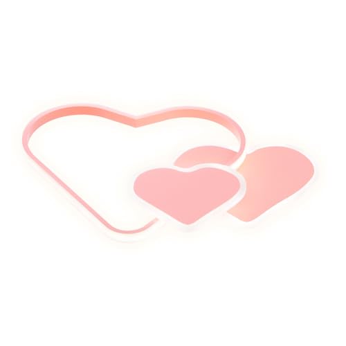 Wulimasun Plafonnier Coeur Led Lamp,LumièRe De Plafond,Avec éClairage Plafond Commande à Distance Creative Moderne Romantique Designer Lustre Forme De Coeur...