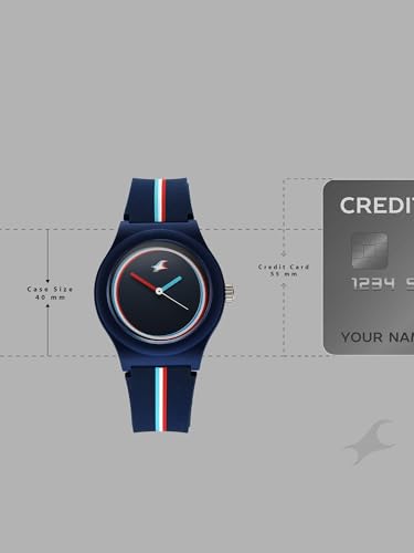 Image of Fastrack Tees Zine with Blue Dial Blue Silicon Strap Watch for Unisex - 38037PP25W