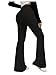 MakeMeChic Women's Maternity Pants Over The Belly Stretchy Work Pregnancy Flare Lounge Trousers Black Medium