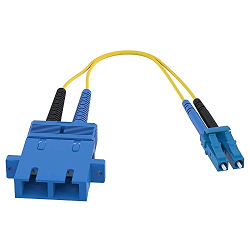 CableRack SC Female to LC Male 9/125 Singlemode Duplex Hybrid Adapter Converter Dongle (6-Pack)