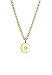 Elli Collier Pendentif d'assiette pour dames, rond et élégant avec diamant (0,015 ct.) en or jaune 375