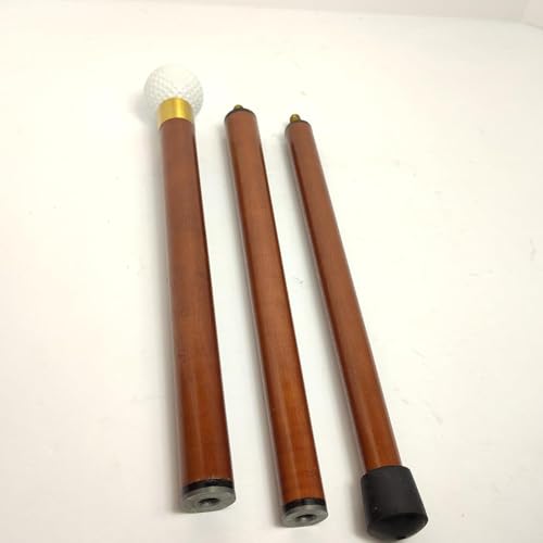 Walking Stick - Unique Wooden Cane with Brass Golf Handle - Stylish & Functional 3-Fold Walking Stick for Men and Women