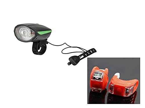 Dark Horse® Bicycle CE Standard USB Rechargeable (2-in-1) 3 Mode Front Light 250 Lumens & Loud Horn with a Pair of Red Silicon Light Set 3 Mode - Super Saver Combo (Green) (B095K4LR2R) Amazon Price History, Amazon Price Tracker