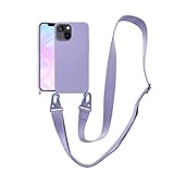 VooDirop Compatible with iPhone 8 Plus Case, iPhone 7 Plus /6 Plus /6S Plus Case with Lanyard Crossbody iPhone Case with Strap Adjustable Silicone Phone Cover for iPhone Lavender Purple