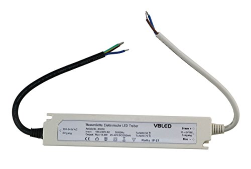 Transformador LED max, VBLED 12,6 vatios, 350mA, 230 V Driver, transformador a prueba de agua, IP67