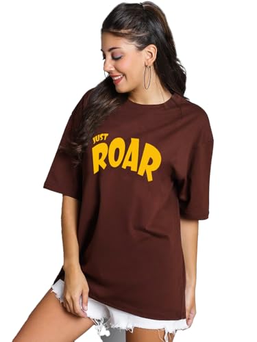 Image of LEOTUDE Women Cottonblend Oversized Baggy Fit Half Sleeve Round Neck Multicolor Combo T-Shirt for Women & Girls (Pack of 3)